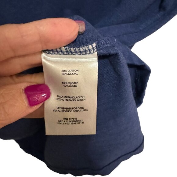 Eddie Bauer - Classic Tee - V-Neck Blue / Purple - Size L - Picture 3 of 5